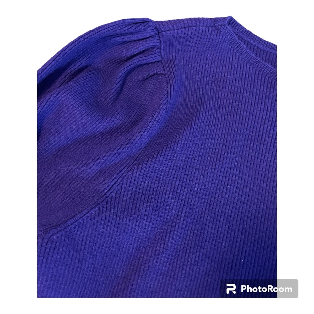 Lauren Ralph Lauren Purple Sweater with Silver Buttons on Sleeves Size 2X - Picture 5 of 8